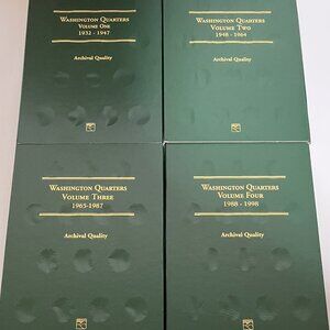 LITTLETON COIN FOLDERS (Lot of 4) for Washington Quarters 1932-1998/NEW